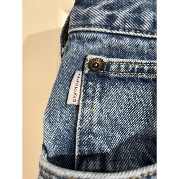 Carhartt Flannel Lined Jeans Workwear Men’s 42X32 Relaxed Fit Light Washed Denim - Picture 2 of 7